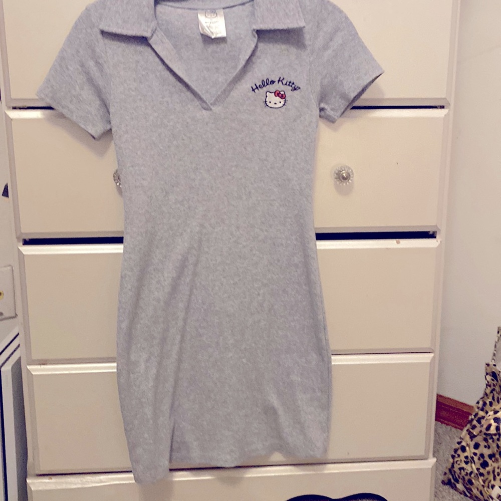 Grey polo dress with hello kitty detail on the right, size XS!
